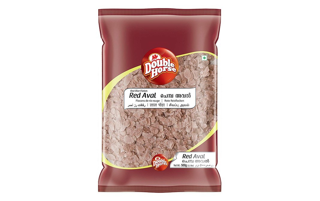 Double Horse Red Aval Red Rice Flakes   Pack  500 grams